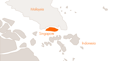 A map showing the location of Singapore